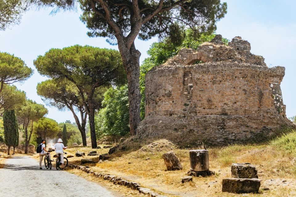 Appia Antica & Aqueducts e-Bike Tour - Official Provider - Cecilia Metella’s tomb: power, geography, and medieval re-use