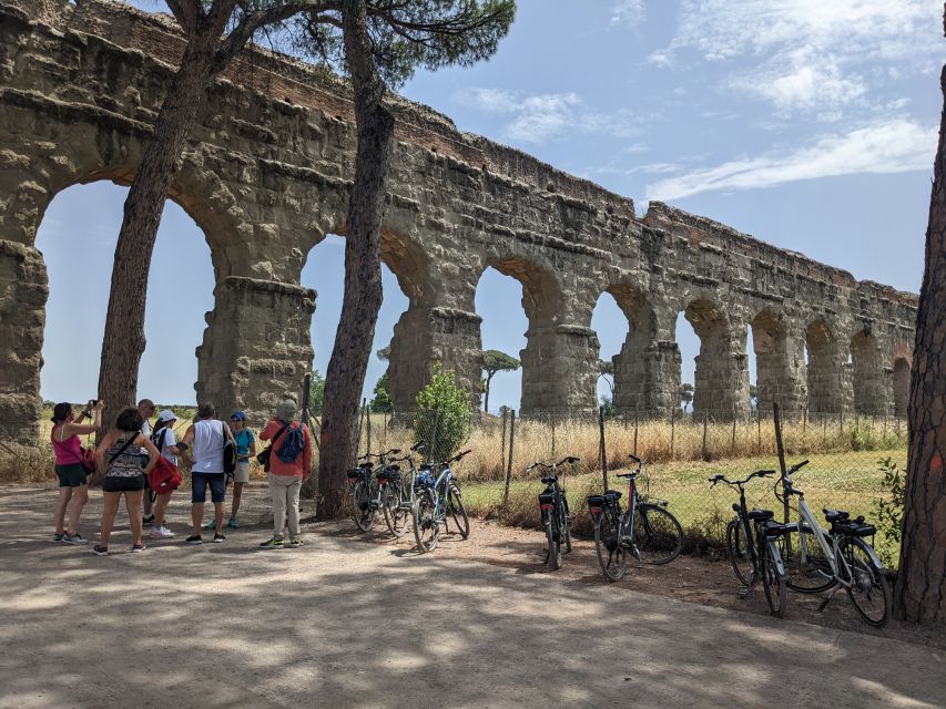 Appia Antica & Aqueducts e-Bike Tour - Official Provider - Villa dei Quintili and the bridge to the aqueduct zone