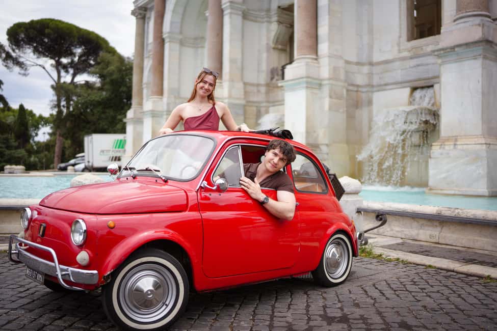 La Dolce Vita: Cruising Rome in a Classic Fiat 500 - Colosseum photo stop: get the iconic hit fast