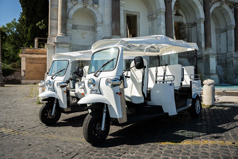 Rome: 2-Hour Vip Tuk-tuk tour with Hotel Pickup and Prosecco - Baths of Caracalla: photo stop energy with real context