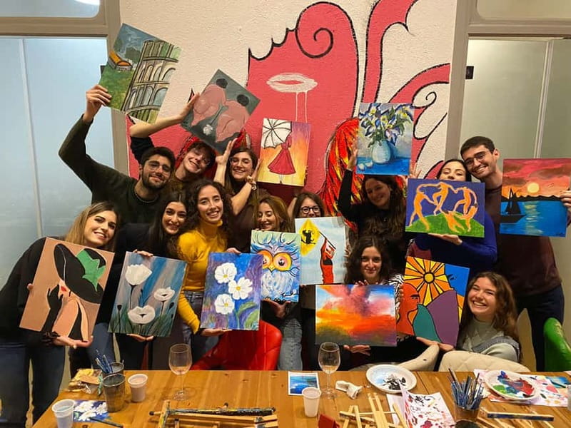 Rome: Afternoon Paint and Sip Experience in Piazza Navona - Unlimited wine and pizza al taglio: the included perks that change the whole mood