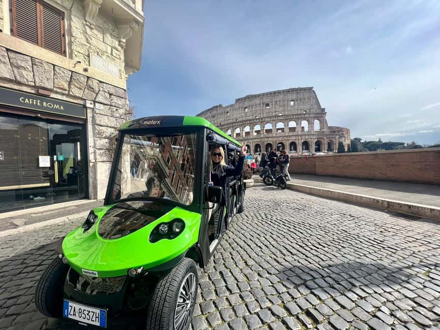 Rome: Golf Cart Tour with Artisanal Gelato Tasting - A golf cart day: fast Rome, real street-level views