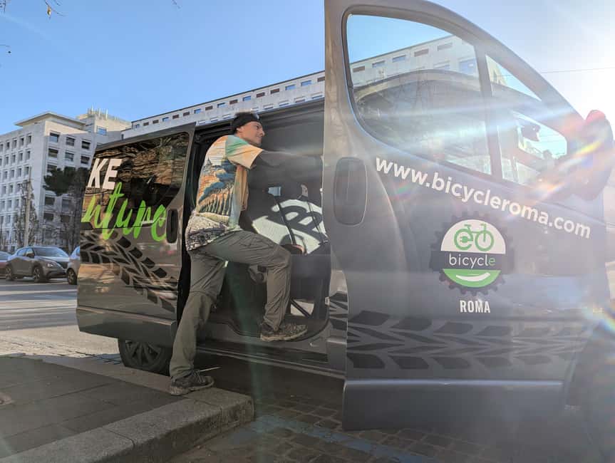 Rome:Appian Way E-bike Tour, Catacombs, Aqueducts & Transfer - Getting there: the private shuttle and meeting point that keeps things sane
